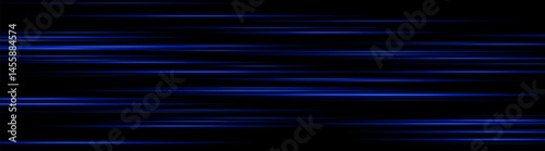 Glowing Blue light trails creating layered motion blur on dark background. Perfect for futuristic UI, digital speed elements, or sci-fi data animations.