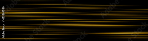 Glowing yellow light trails creating layered motion blur on dark background. Perfect for futuristic UI, digital speed elements, or sci-fi data animations.