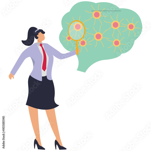 Female doctor Neurons Magnifying Glass