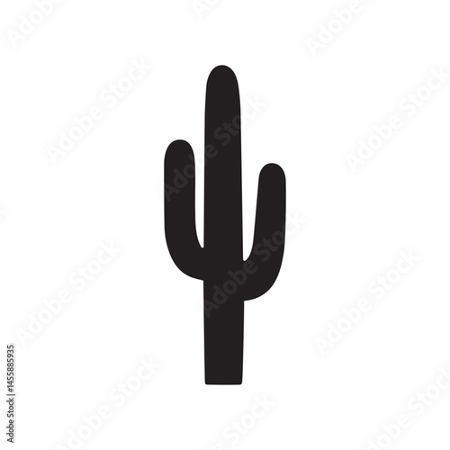 Cactus Silhouette Vector Icon Symbol – Desert Style