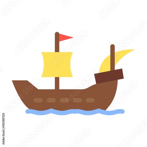 Galleon Vector Design Icon Style