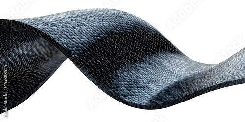 Woven Carbon Fiber Material With Wave Pattern. Advanced Composite For Industrial Applications Isolated On Transparent Background