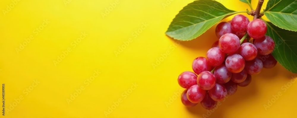 Sunlit citrus & grapes cluster, yellow background, fresh, ripe, produce Sunlit citrus & grapes cluster, yellow background, fresh, ripe, produce