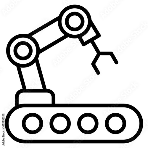 Industrial Robot Icon Element For Design