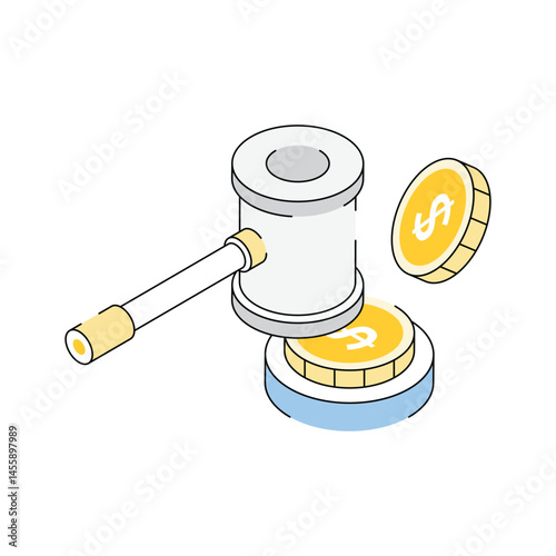 Well crafted isometric style icon of bidding concept