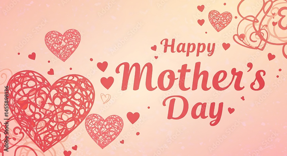 background with hearts happy mother's day