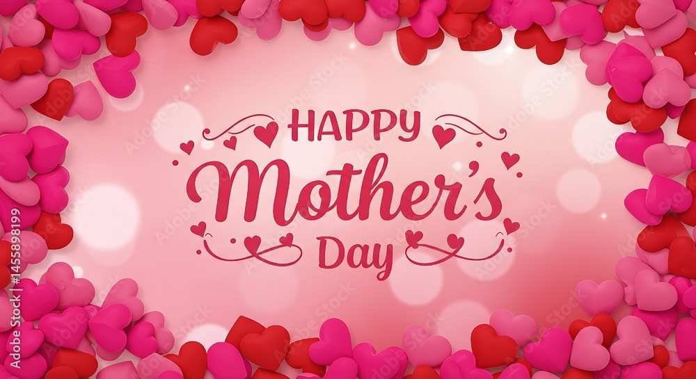 background with hearts happy mother's day