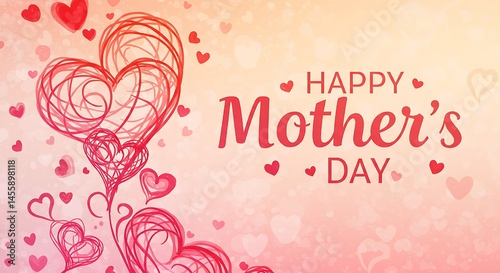 Obraz na płótnie background with hearts happy mother's day w salonie