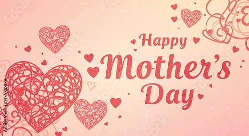 background with hearts happy mother's day 