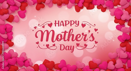 Obraz na płótnie background with hearts happy mother's day w salonie