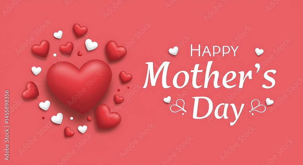 background with hearts happy mother's day