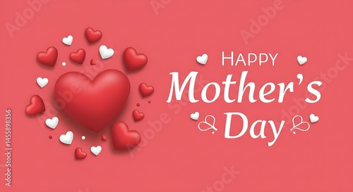 Obraz na płótnie background with hearts happy mother's day w salonie