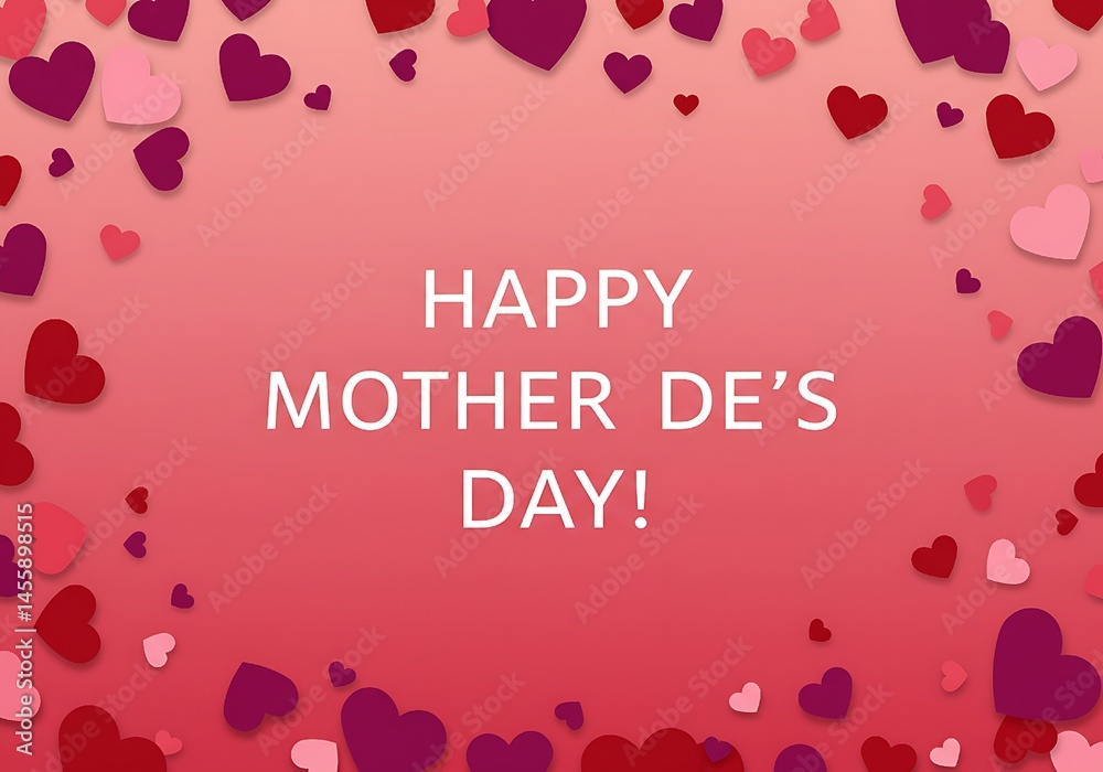 background with hearts happy mother's day