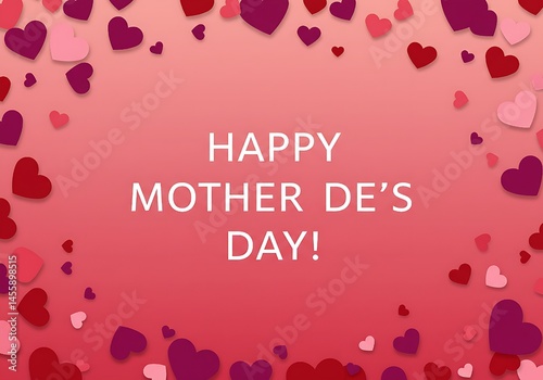 Obraz na płótnie background with hearts happy mother's day w salonie