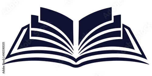 open book silhouette icon study concept vector illustration photo