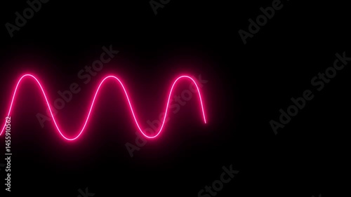 Glowing neon line waves icon animation. Moving and glowing neon lines animated. Neon curve line animation concept icon animated video