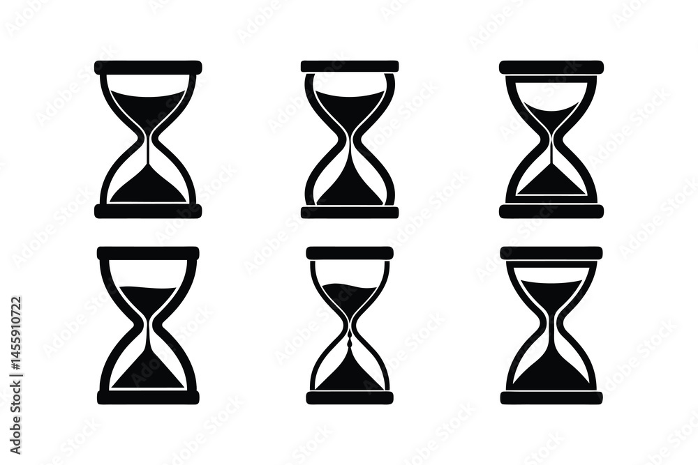 Hourglass Icon on White Background Vector Hourglass Icon on White Background Vector