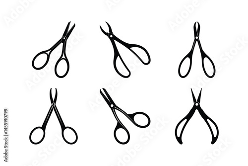 Forceps Vector Silhouette on White Background