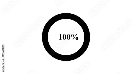 Progress loading bar circle animation 0-100 percent on a cyan color background. Loading circle animation. Indicator progress bar icon animated video