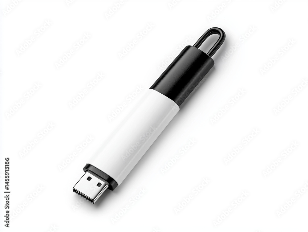 Realistic USB flash drive with branding space, isolated on white background. Realistic USB flash drive with branding space, isolated on white background.