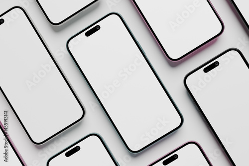 Arrangement of Multiple Modern Smartphone Mockups