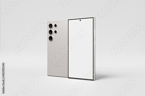 Modern smartphone mockup presents a sleek design.