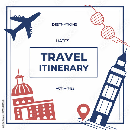 travel itinerary
, white background