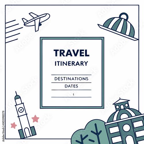 travel itinerary
, white background