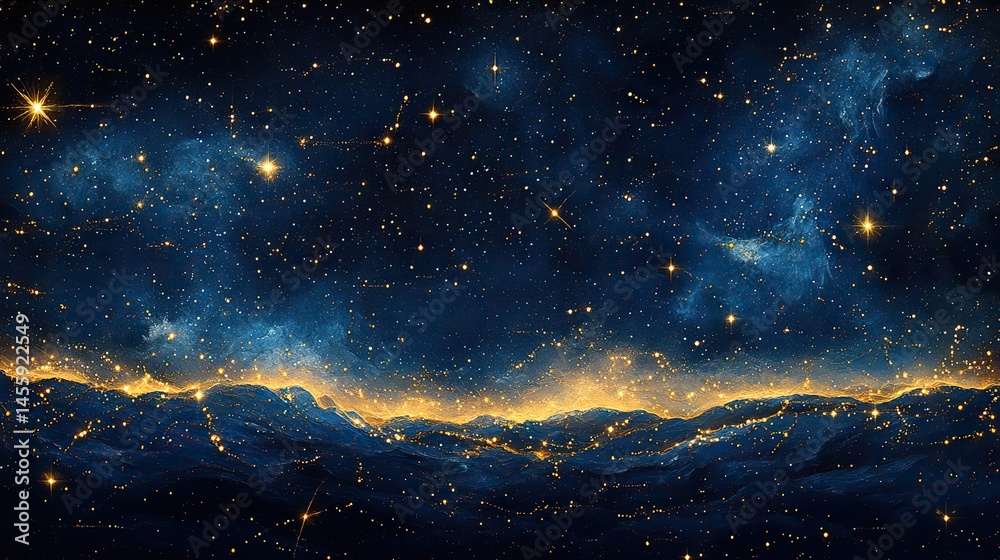 Fototapeta premium Intricate patterns of constellations forming celestial artwork across the vast expanse of the night sky.