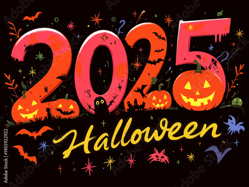halloween done in gothic style, handwritten way