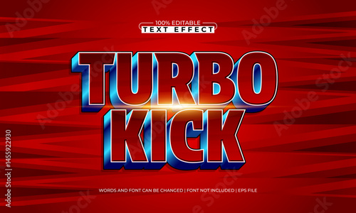 turbo kick editable text effect with a race and sport text style