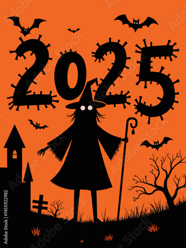 halloween done in gothic style, handwritten way