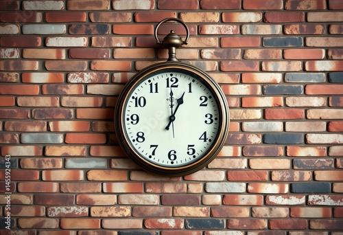 Wallpaper Mural Brick wall with a vintage clock. Torontodigital.ca