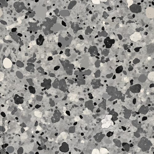 Polished Granite Surface Seamless Pattern in Gray Tones, seamless vector pattern  