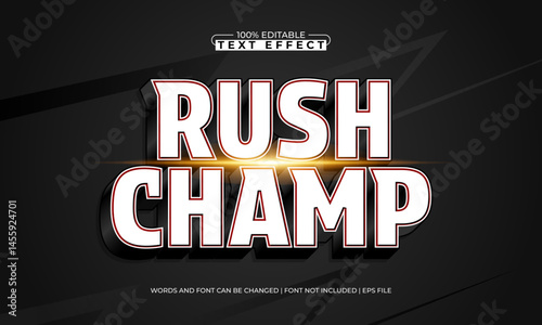 rush champ editable text effect with a race and sport text style