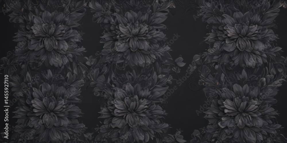 custom made wallpaper toronto digitalDark grey abstract floral wallpaper, seamless pattern , flowers, charcoal, background