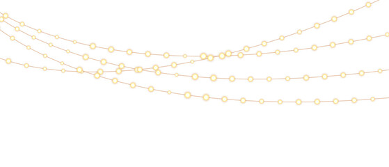 Png christmas lights on a transparent background. Christmas light PNG. Set of Christmas glowing garlands. For advertising invitations, web banners, postcards. Vector. Christmas decoration, LED lam