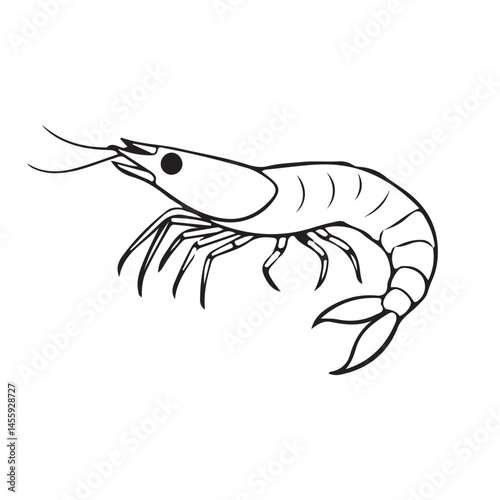 Shrimp sea animal silhouette