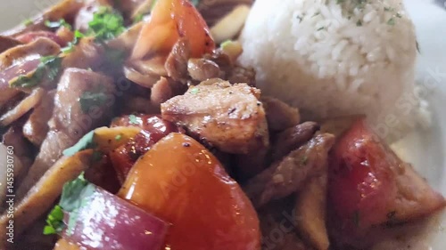 Traditional Peruvian Dish - Pollo Saltado