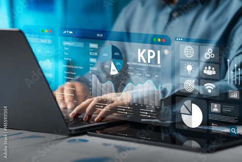 KPI key performance indicator The concept of analyzing dashboards of key performance indicators (KPIs) using Business Intelligence (BI) systems to measure performance against planned targets, success.