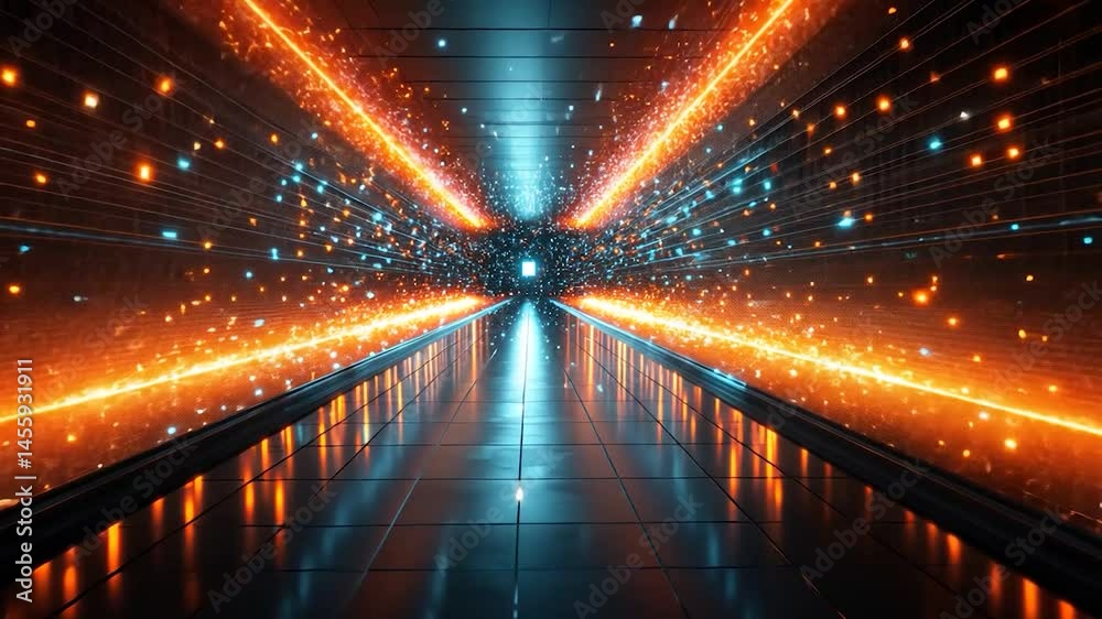 Futuristic light tunnel