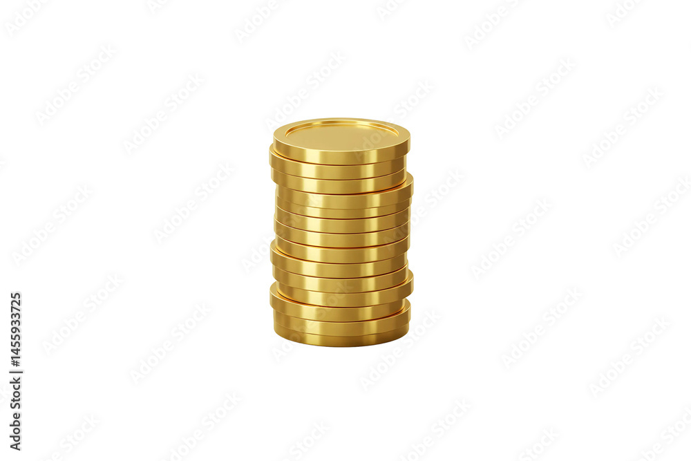 stack of golden coins isolated on transparent background stack of golden coins isolated on transparent background