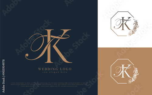 TK wedding concept monogram elegant and elegant logo