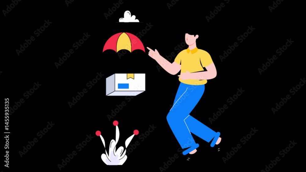 Air Balloon Delivery Motion Graphic Rendering with Transparent Alpha Channel Air Balloon Delivery Motion Graphic Rendering with Transparent Alpha Channel