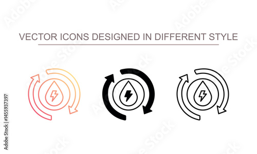 Water Cycle icon design with white background stock illustration