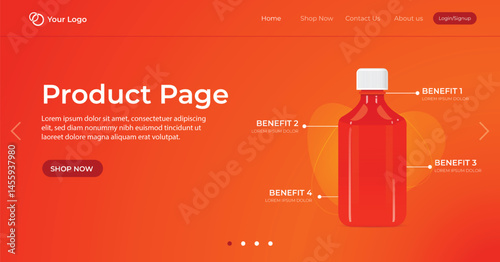 Product Main Web Header Banner Templates with Highlighted Benefits
