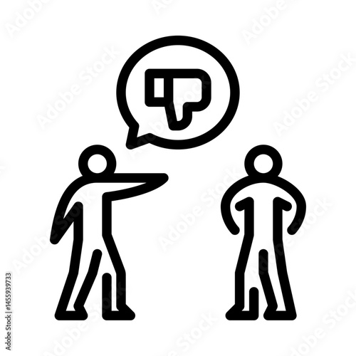 Taunt outline icon. figure insult line art illustration.