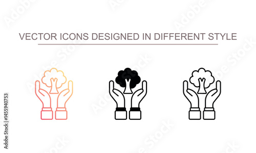 Save Nature icon design with white background stock illustration