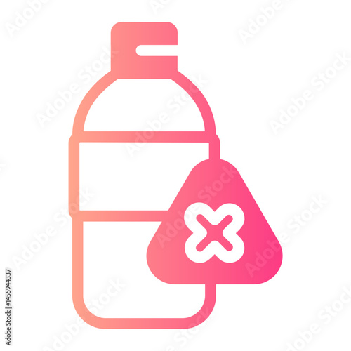 no plastic bottles gradient icon
