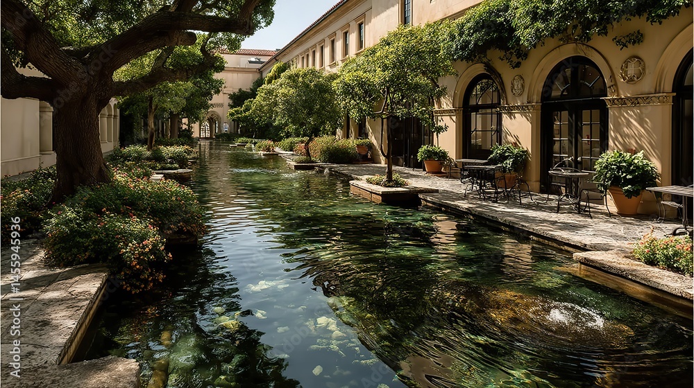 Sculpted fountains dance with water in the courtyards of grand estates, a display of artistry. Sculpted fountains dance with water in the courtyards of grand estates, a display of artistry.